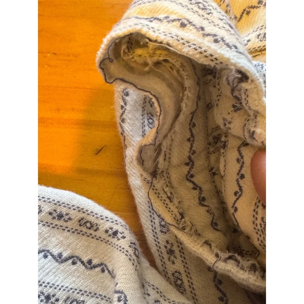 VTG LL BEAN Women XL Pet. Blue Dobby Stripe Pintuck Prairie Cottage Nightgown - Picture 7 of 9
